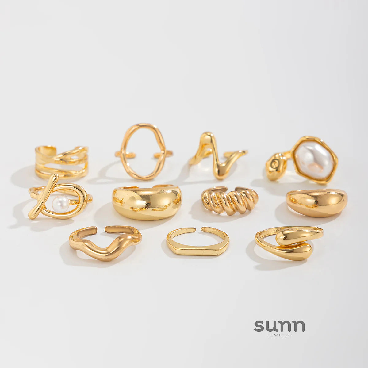 Moriah Irregular Stackable Ring Set