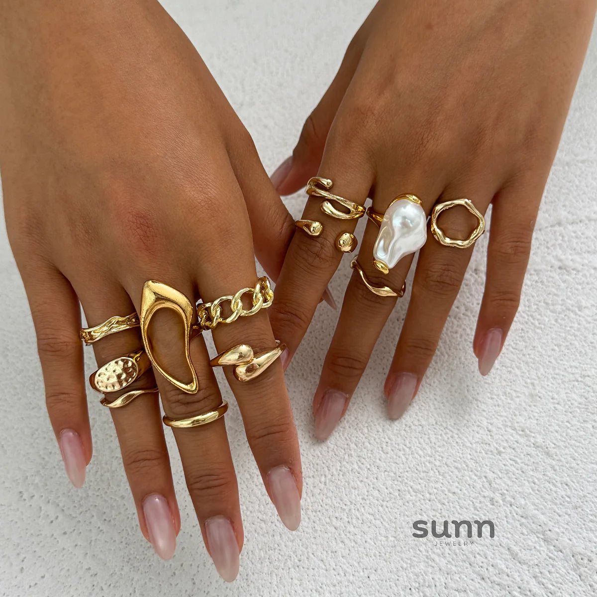 Moriah Irregular Stackable Ring Set