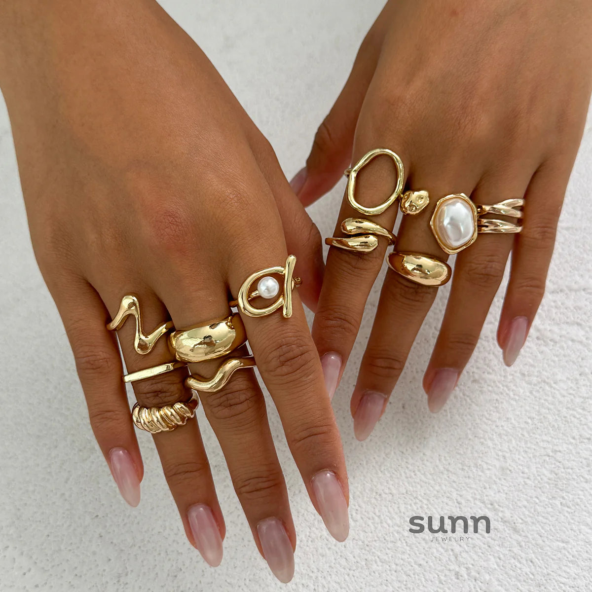 Moriah Irregular Stackable Ring Set
