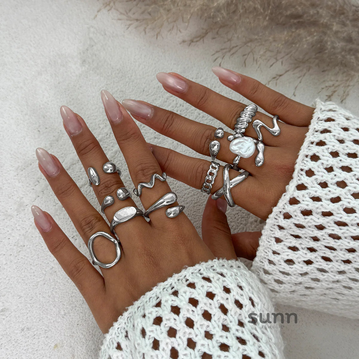 Moriah Irregular Stackable Ring Set