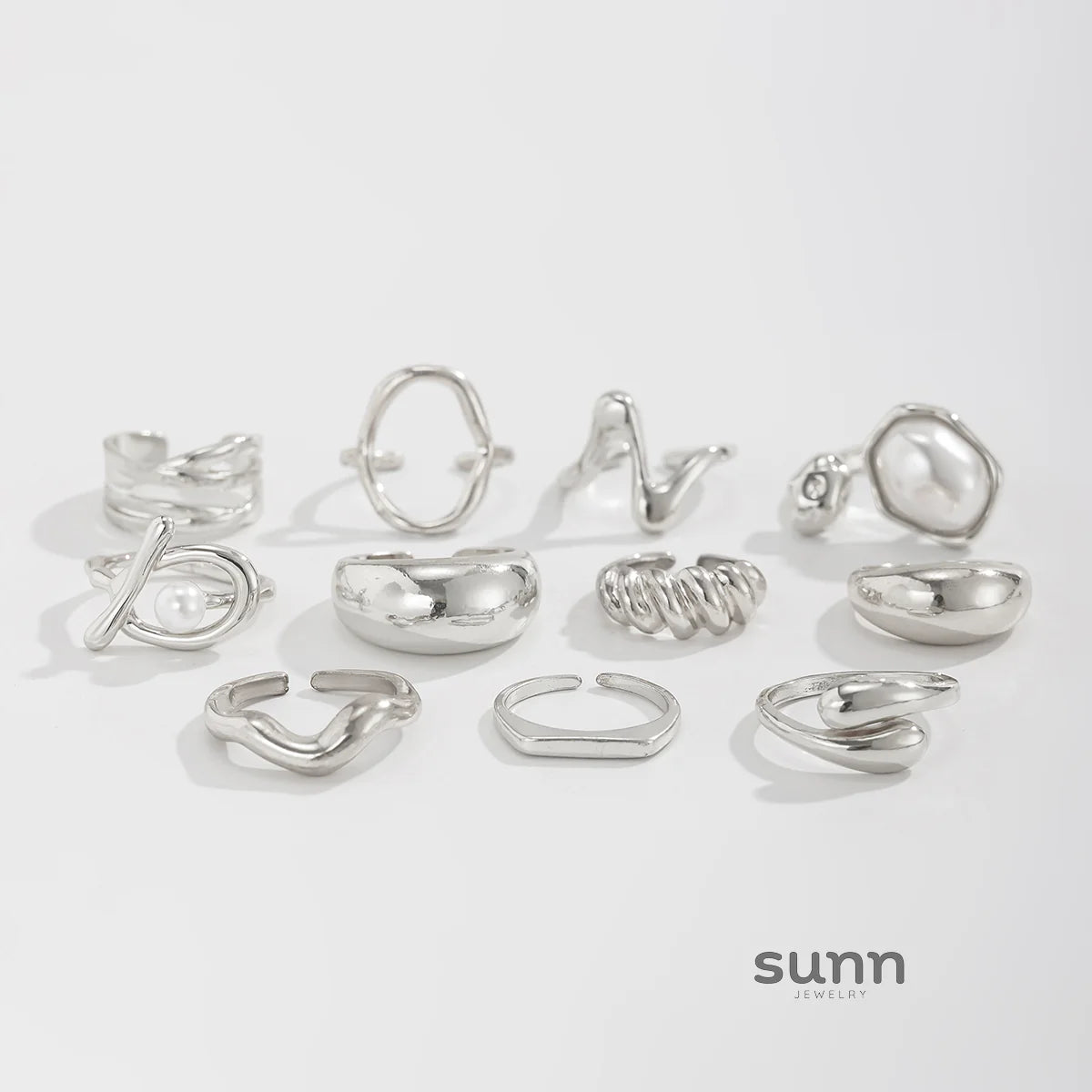 Moriah Irregular Stackable Ring Set