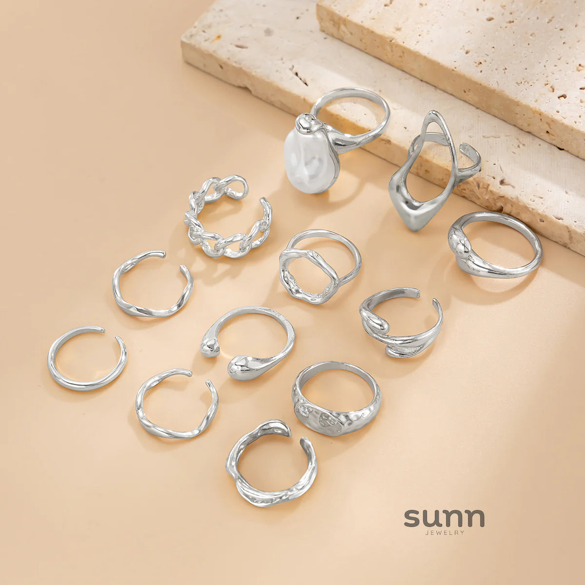 Moriah Irregular Stackable Ring Set