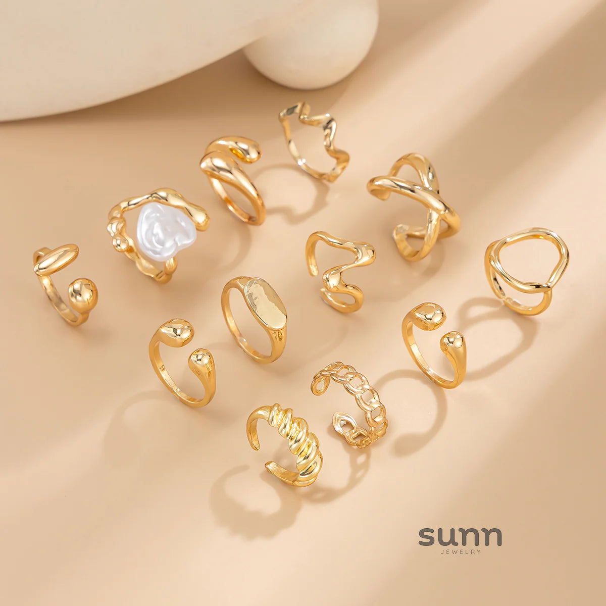 Moriah Irregular Stackable Ring Set