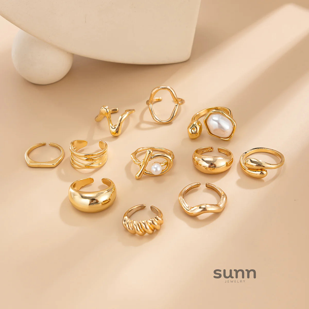 Moriah Irregular Stackable Ring Set