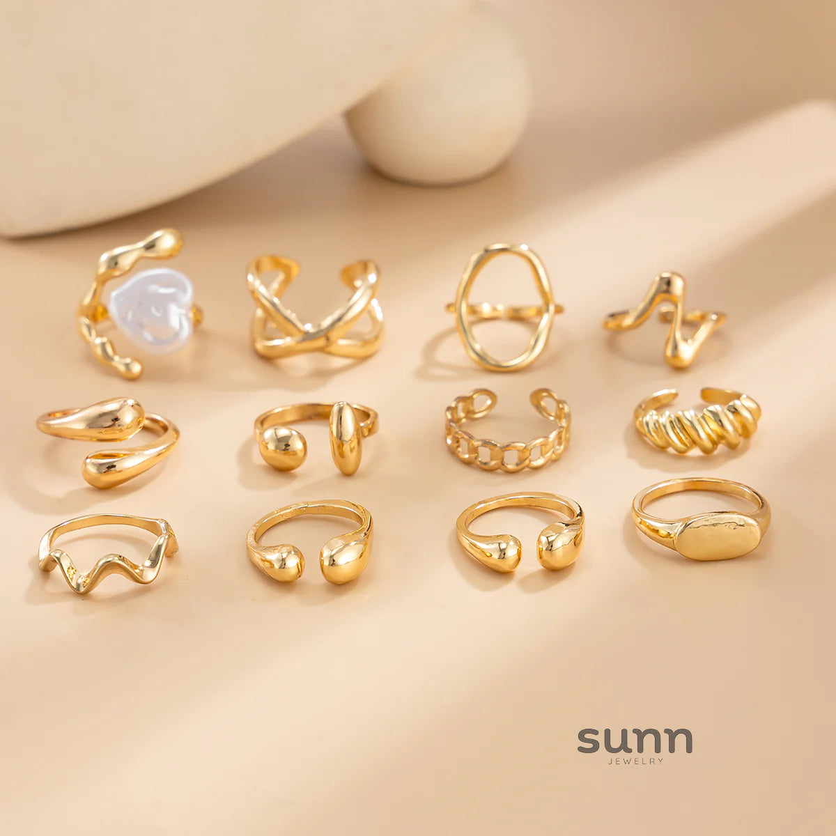 Moriah Irregular Stackable Ring Set
