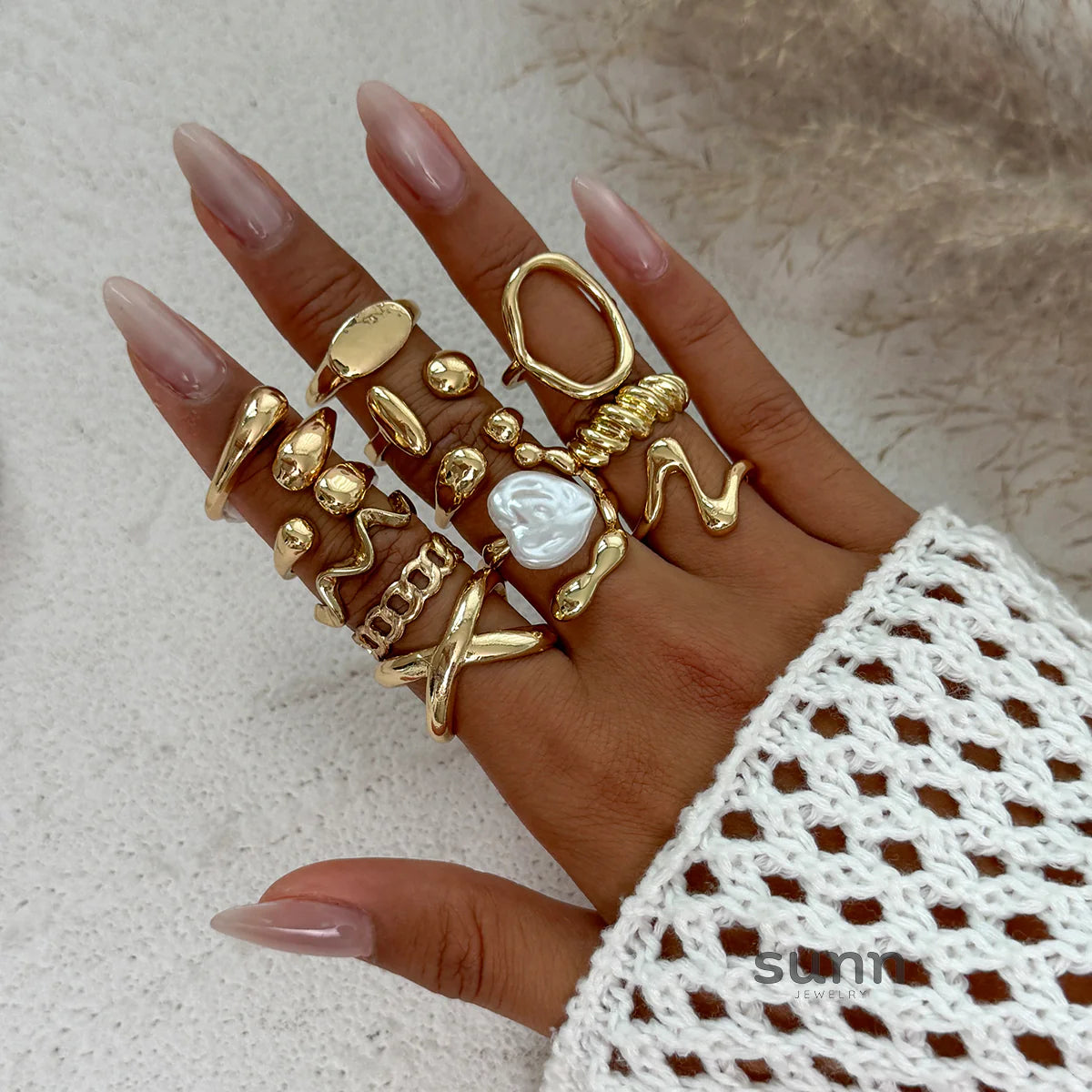 Moriah Irregular Stackable Ring Set
