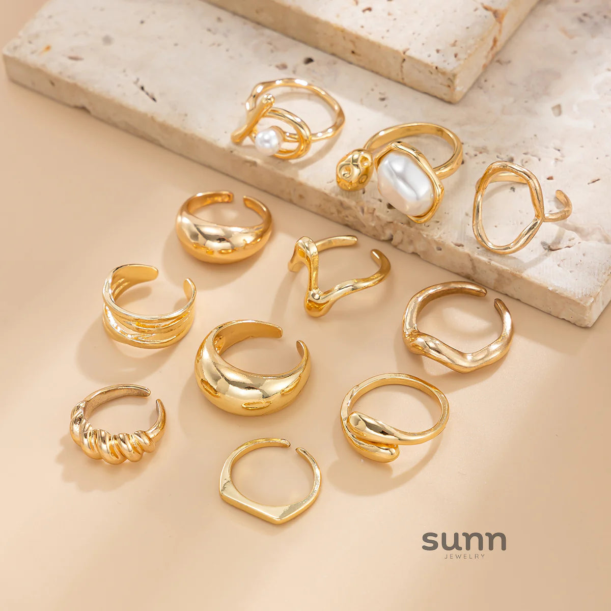Moriah Irregular Stackable Ring Set