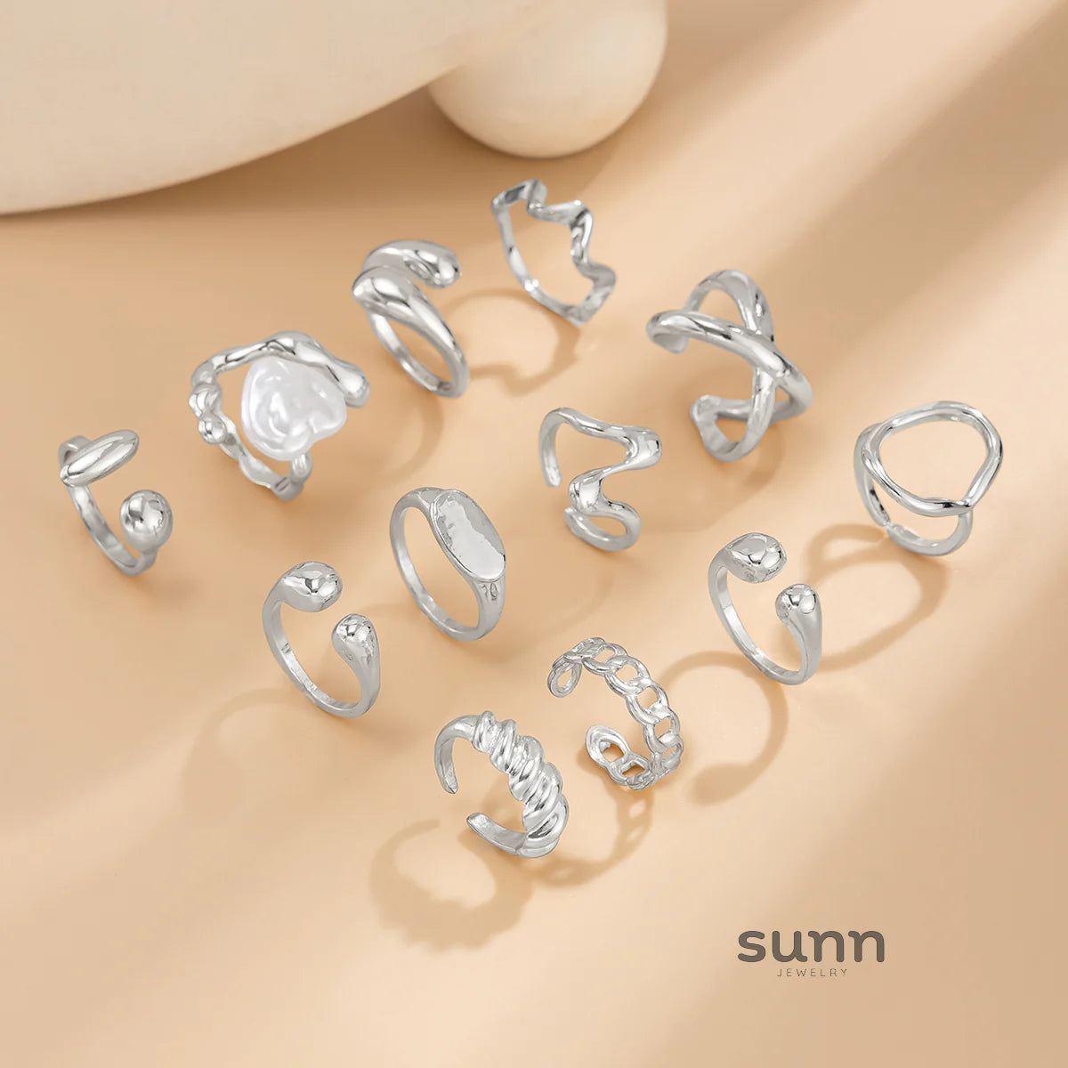 Moriah Irregular Stackable Ring Set