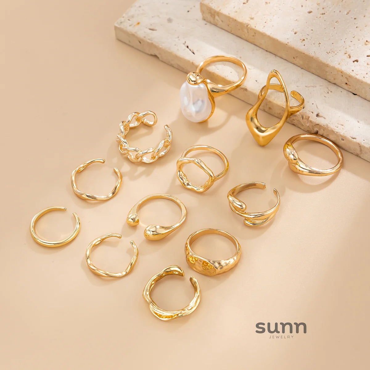 Moriah Irregular Stackable Ring Set