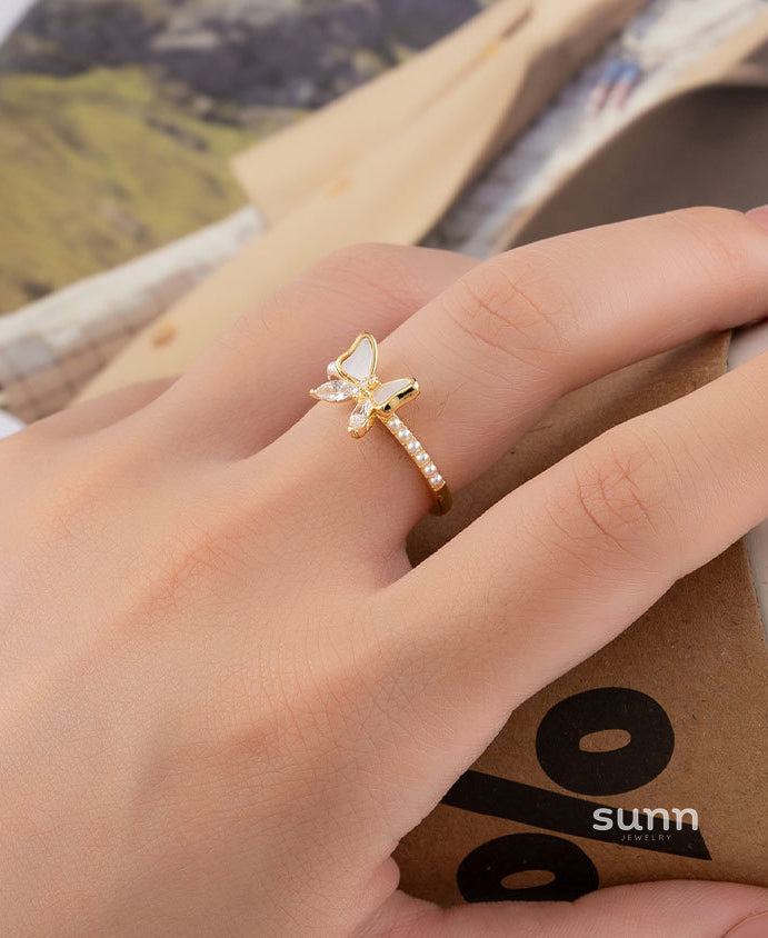 Moriah Pearl Butterfly Ring [JLYFYO7F]