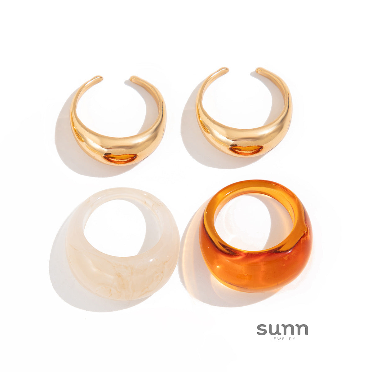 Mulan Glazed Geometric Rings [CBE8FPER]