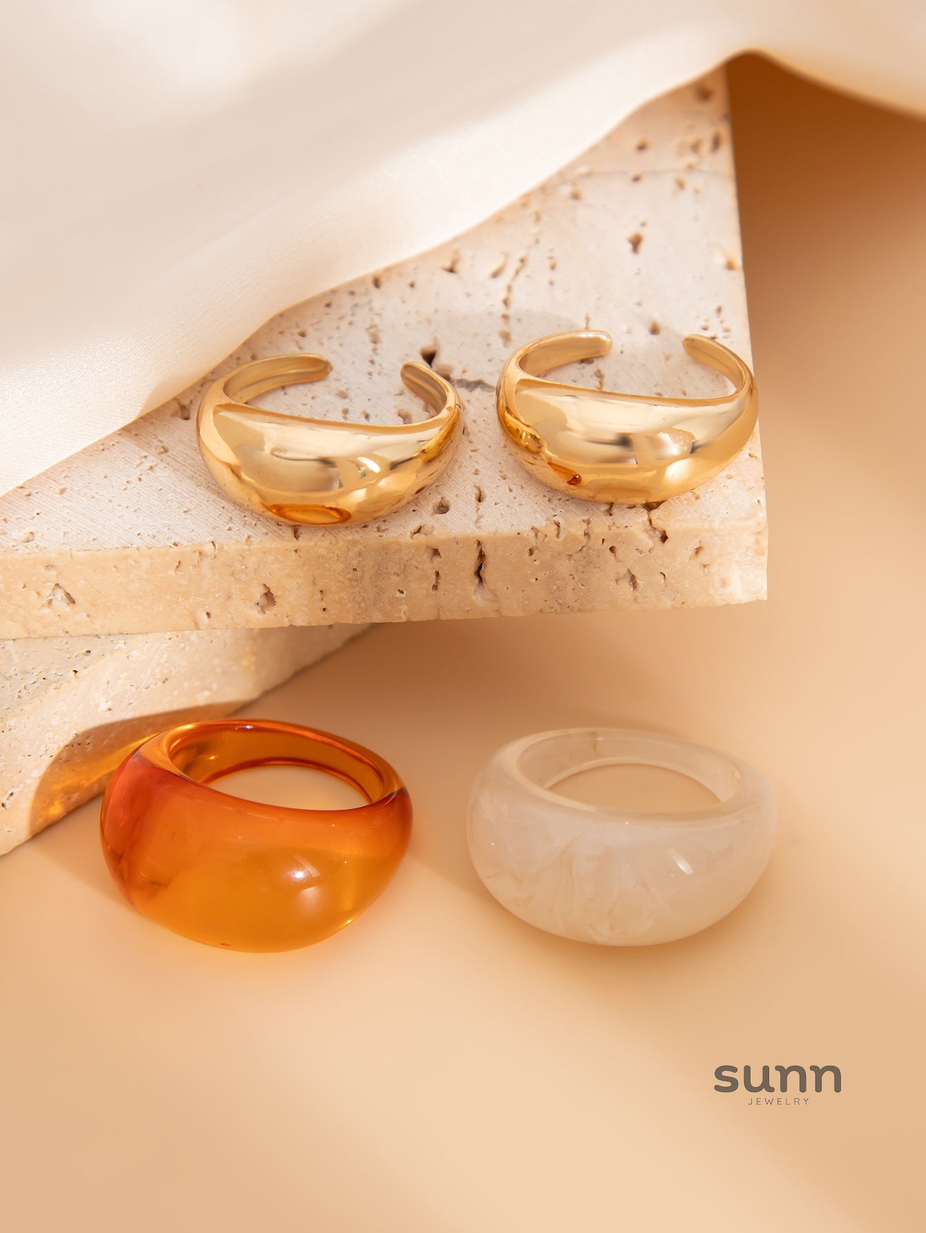 Mulan Glazed Geometric Rings [OZHUUITR]