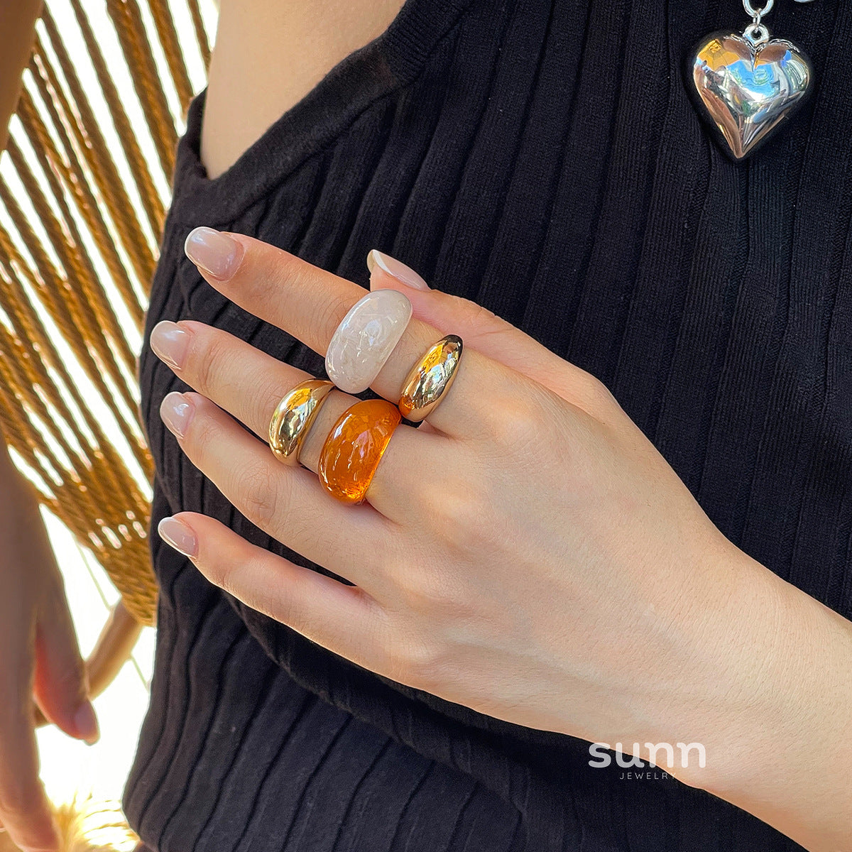 Mulan Glazed Geometric Rings [B79URG3D]