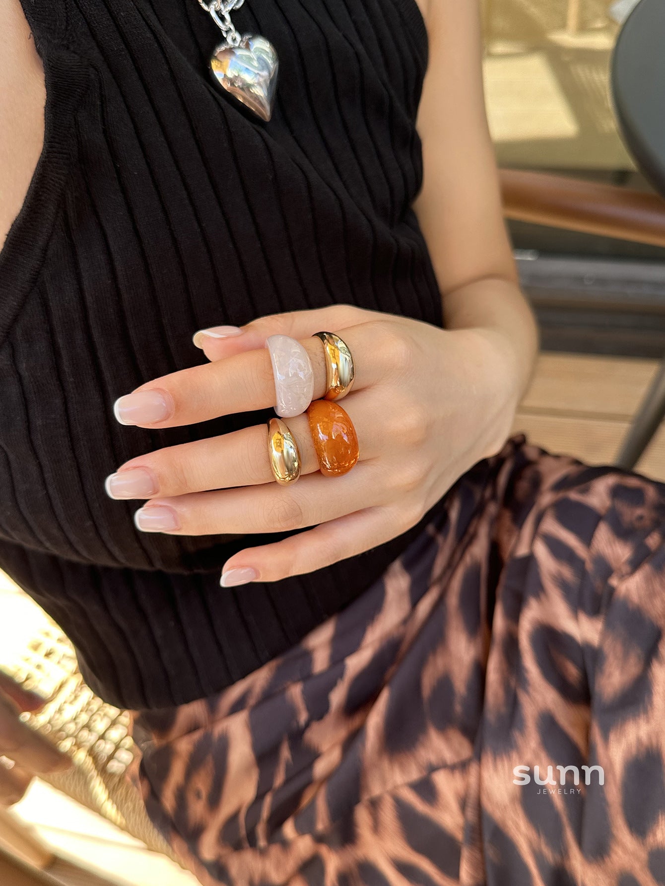 Mulan Glazed Geometric Rings [WUQDEVPW]