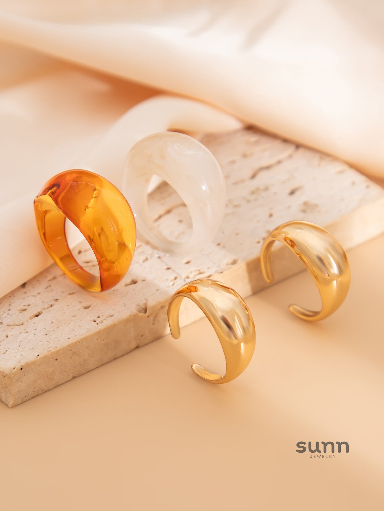 Mulan Glazed Geometric Rings [I6E6X5UH]