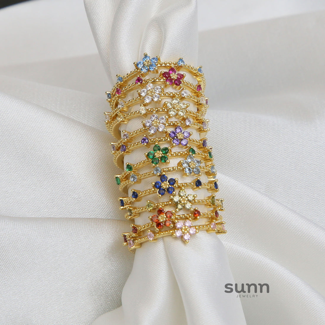 Mykah Floral Birthstone Ring [MQYJ0B1R]