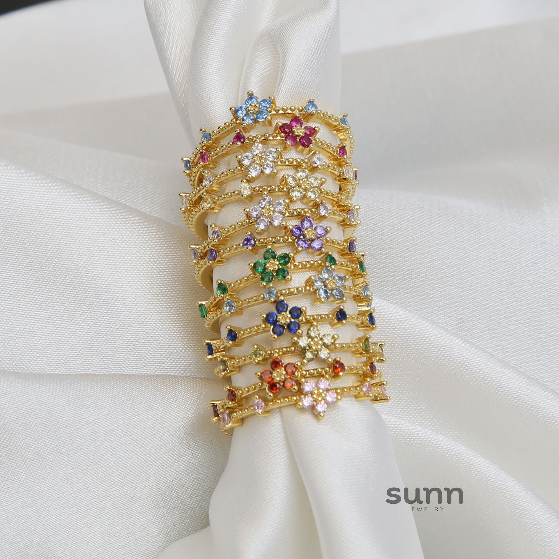 Mykah Floral Birthstone Ring [Q7T94O95]