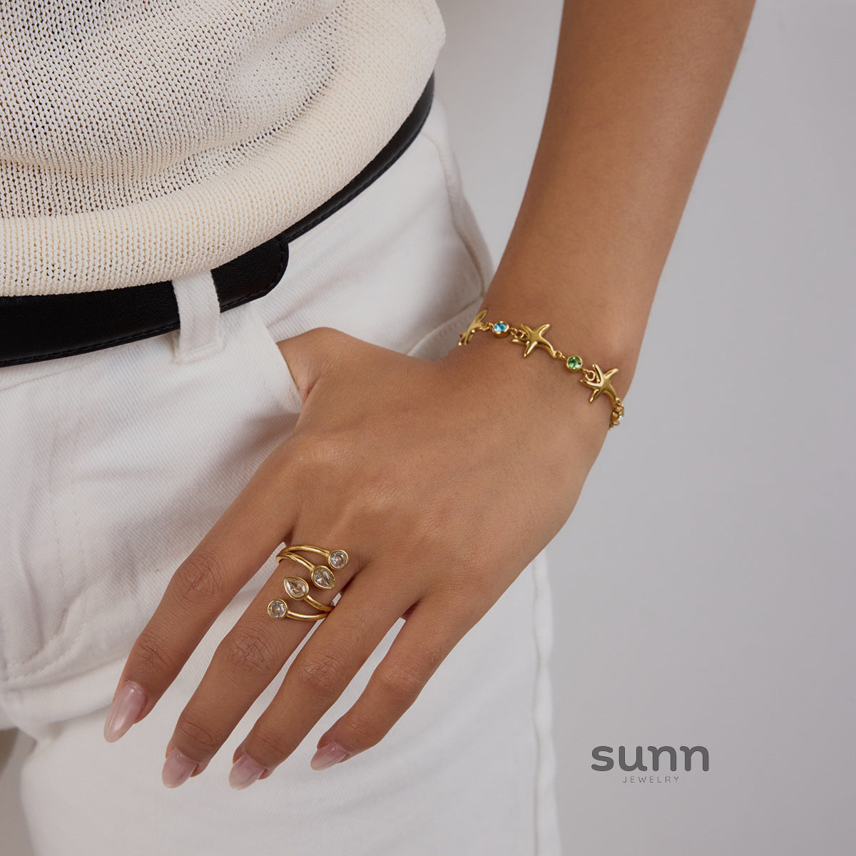 Myleigh Zircon Starfish Bracelet [1U8RIYQU]