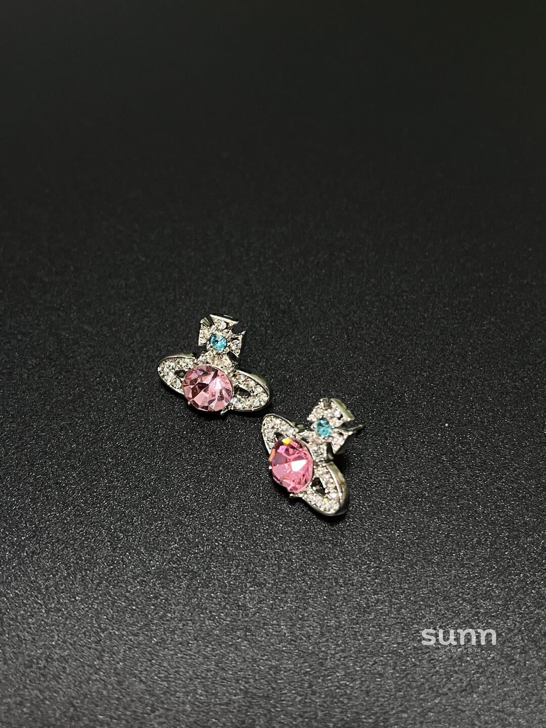 Myonna Saturn Crystal Studs