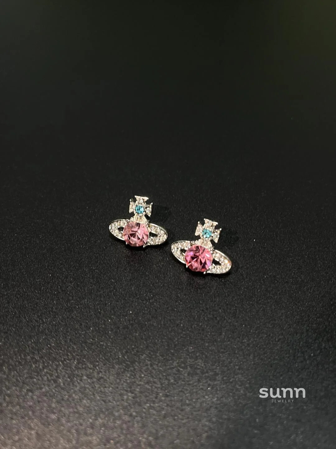 Myonna Saturn Crystal Studs