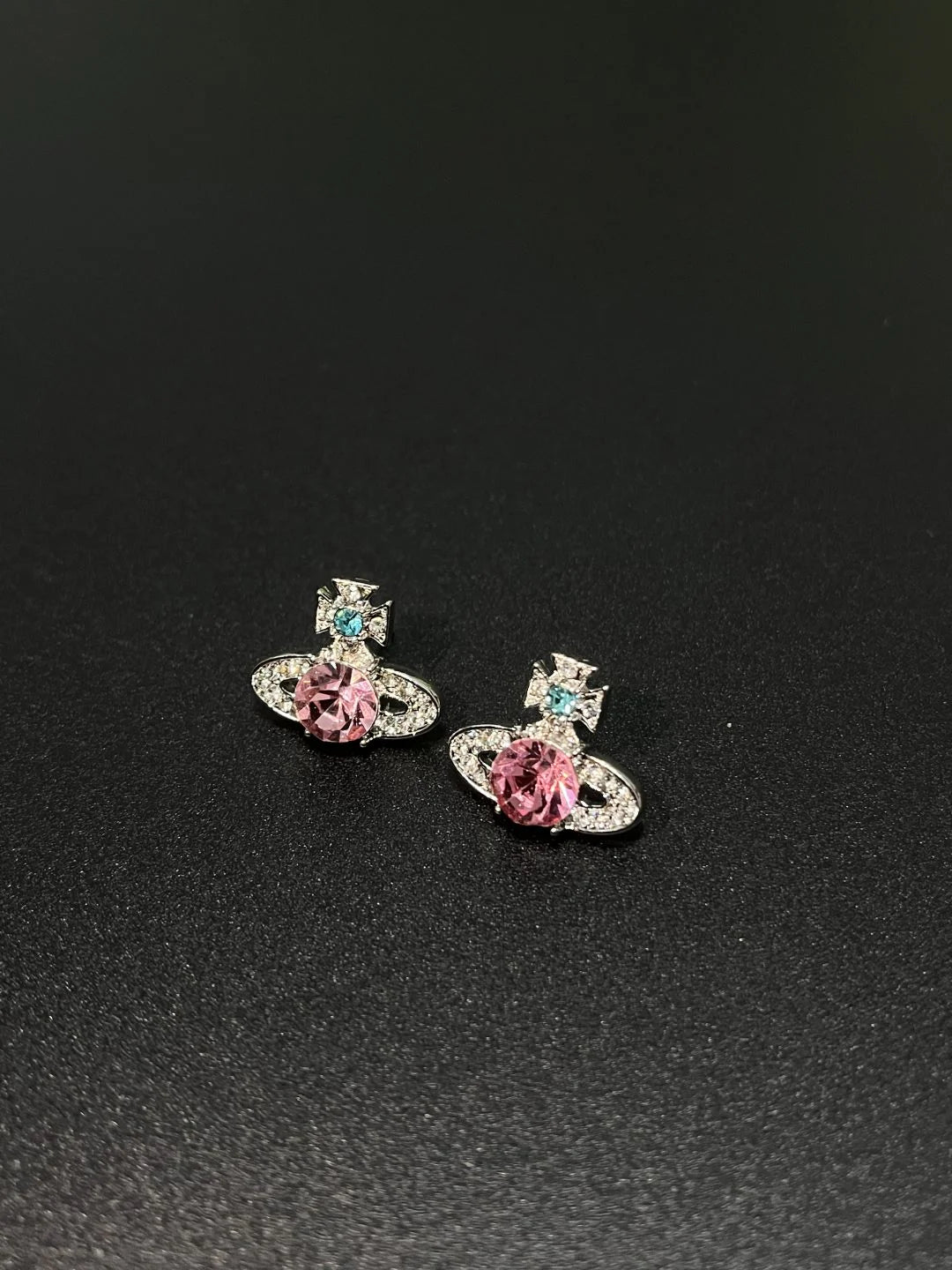 Myonna Saturn Crystal Studs