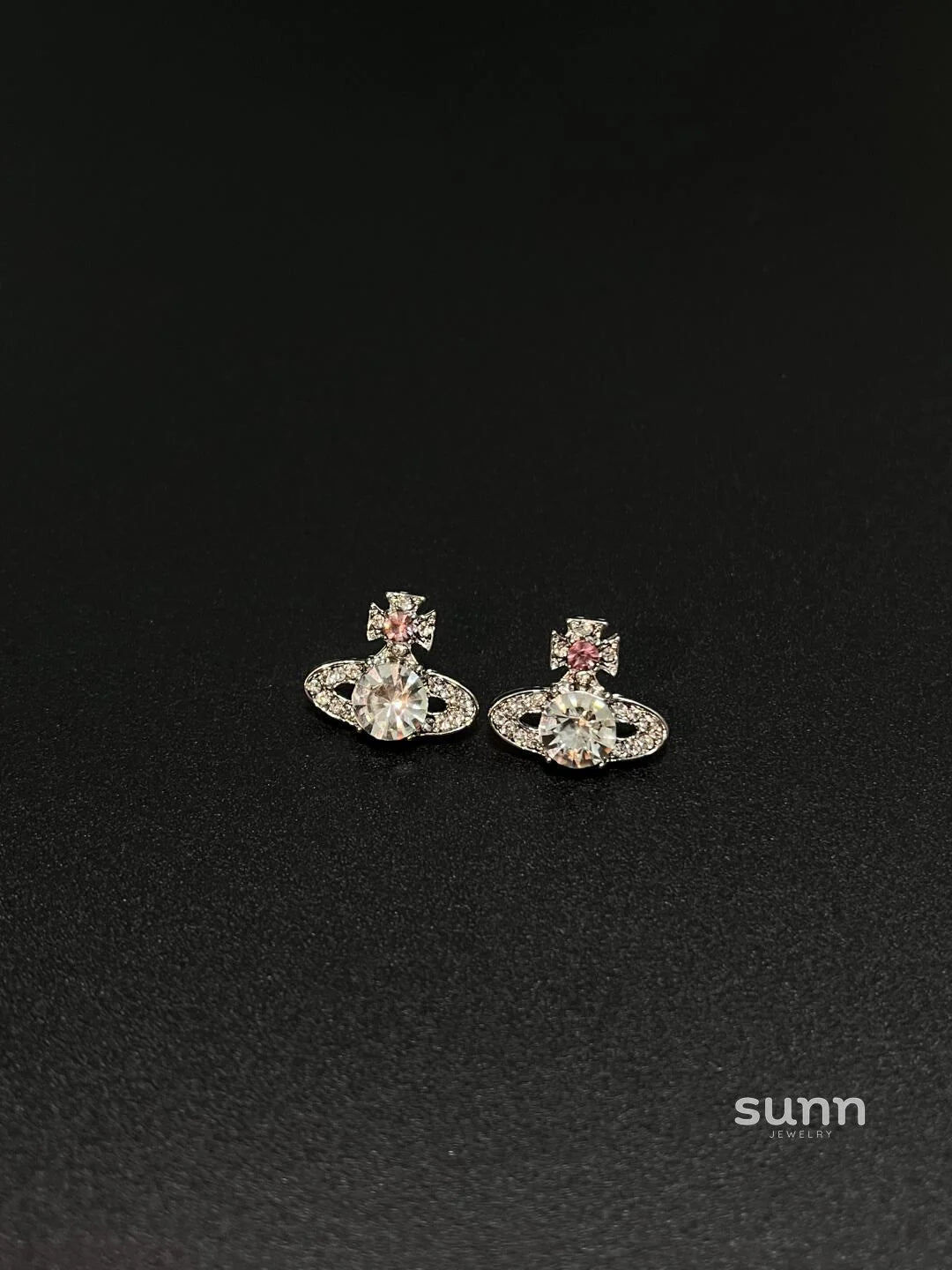 Myonna Saturn Crystal Studs