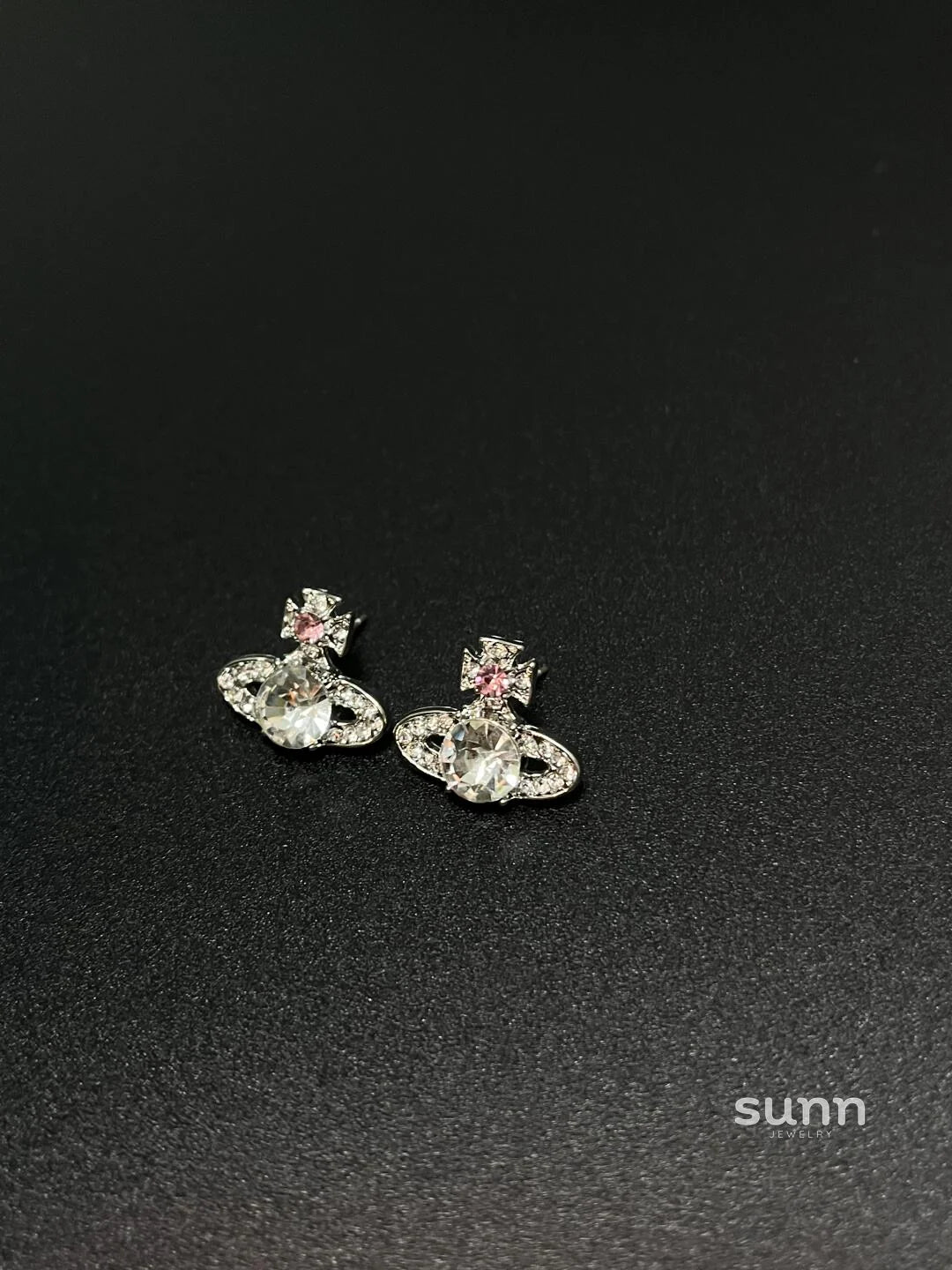 Myonna Saturn Crystal Studs
