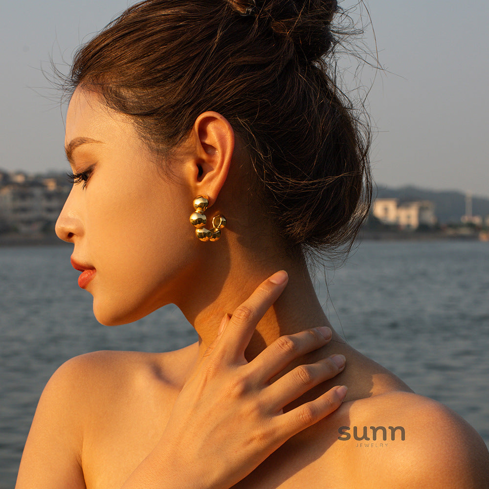 Myracle Gold Dome Hoop Earrings [54PL6G4P]