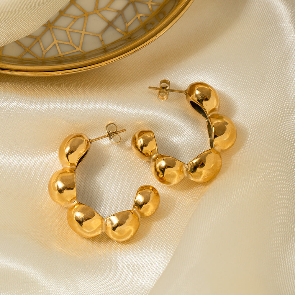 Myracle Gold Dome Hoop Earrings [54PL6G4P]