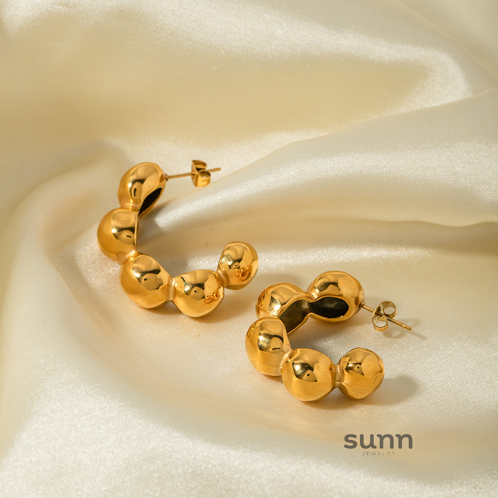 Myracle Gold Dome Hoop Earrings [UERUGNVB]
