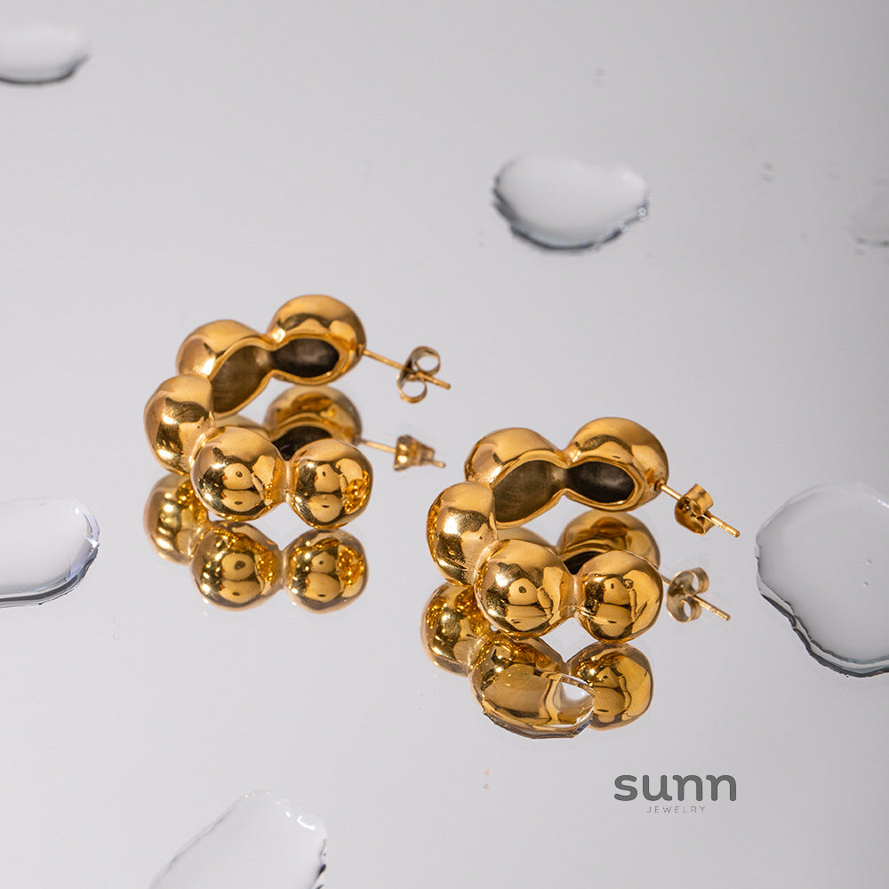 Myracle Gold Dome Hoop Earrings [EODZDMBY]