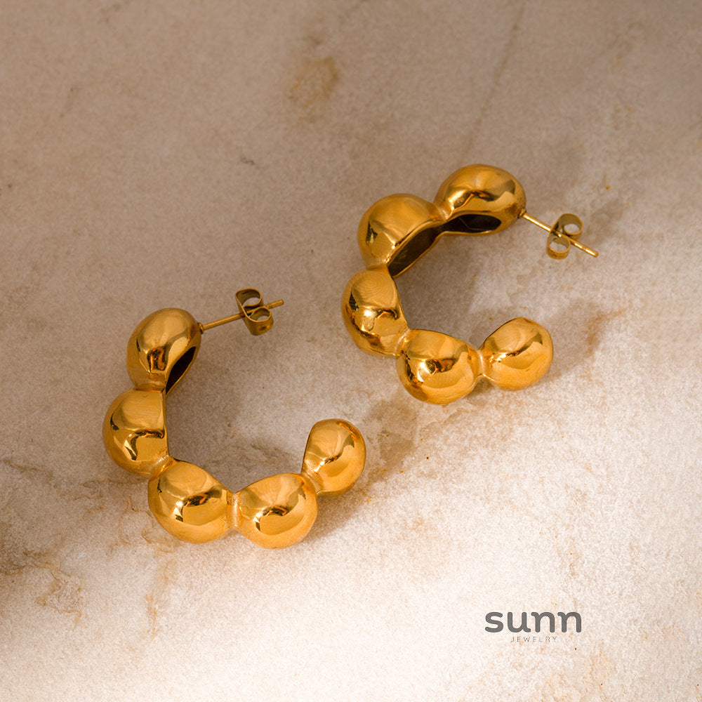 Myracle Gold Dome Hoop Earrings [X3P9OB1I]