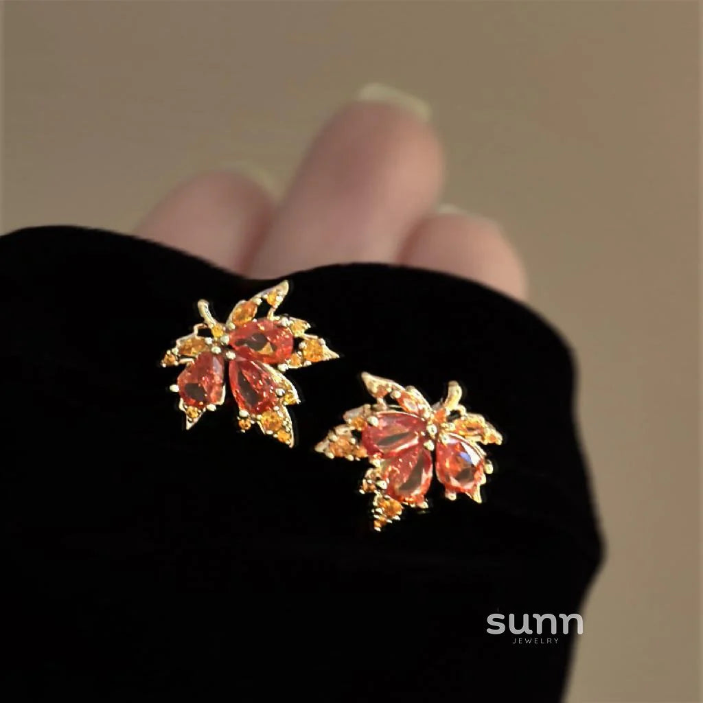 Myrah Red Maple Studs