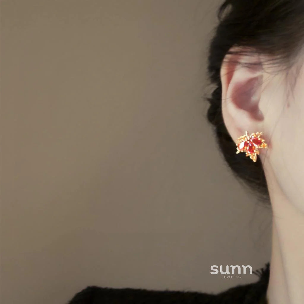 Myrah Red Maple Studs