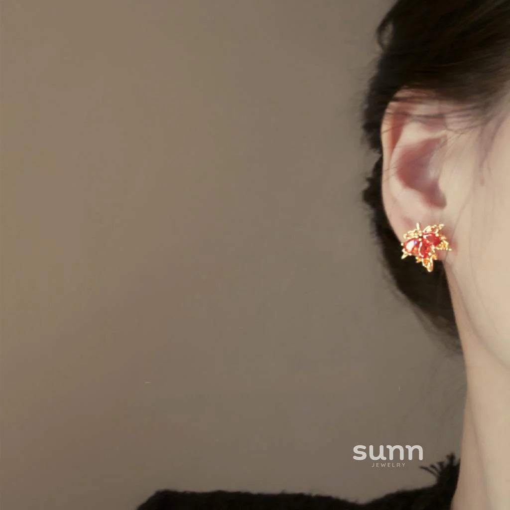 Myrah Red Maple Studs