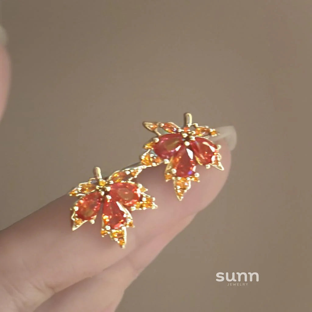 Myrah Red Maple Studs