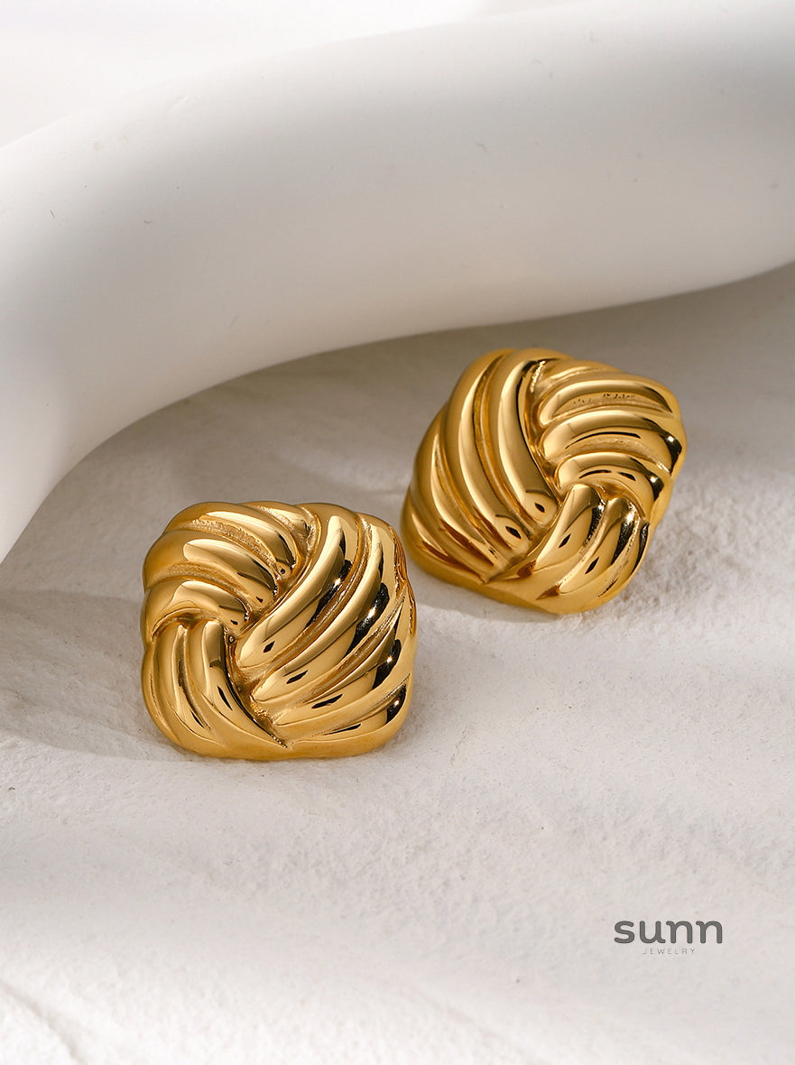 Myrah Square Threader Stud Earrings [DU5PC8KT]