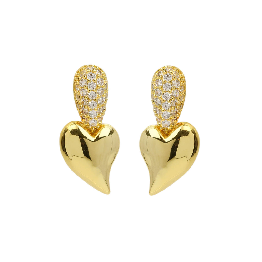 Nabiha Gold Heart Drop Earrings [QY2VB81N]