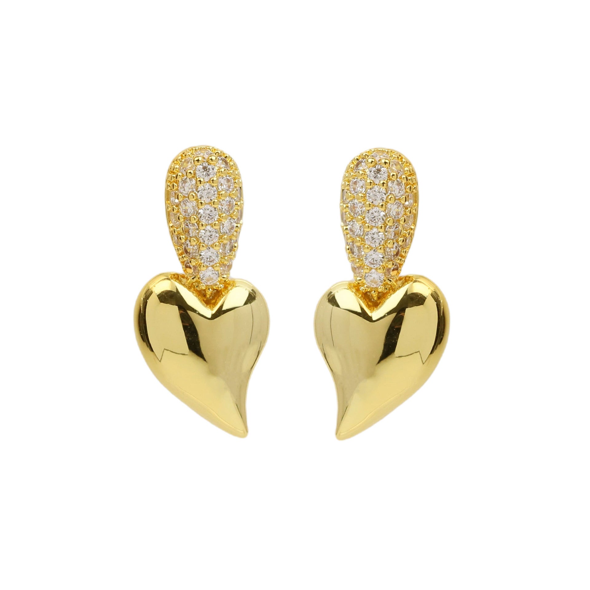 Nabiha Gold Heart Drop Earrings [QY2VB81N]