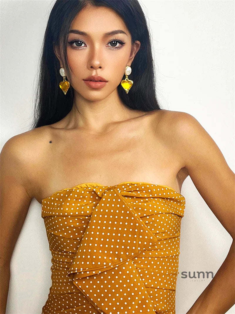 Nadeen Retro Puffed Heart Earrings