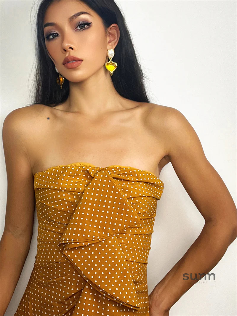 Nadeen Retro Puffed Heart Earrings