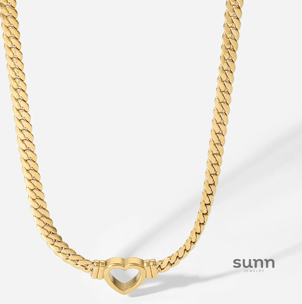Naevia Heart Snake Chain Necklace
