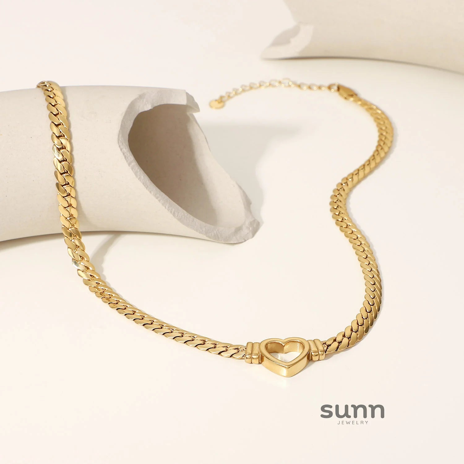 Naevia Heart Snake Chain Necklace