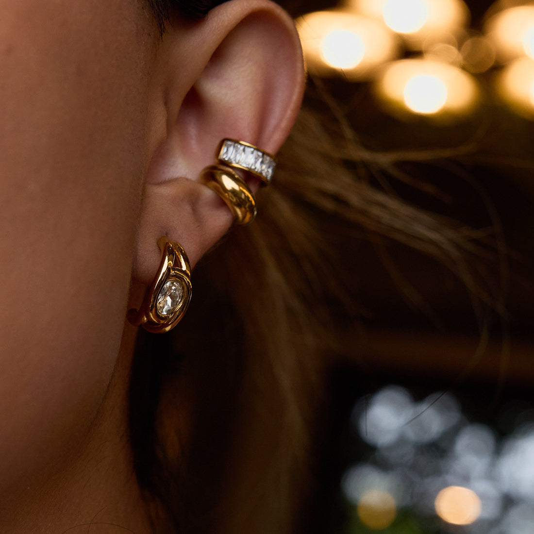 Nahia Geometric Zircon Hoops [WDKRA4PY]