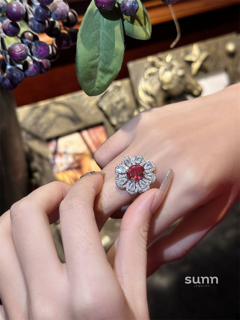 Nahomi Ruby Rose Open Ring [ZWM29Q9H]