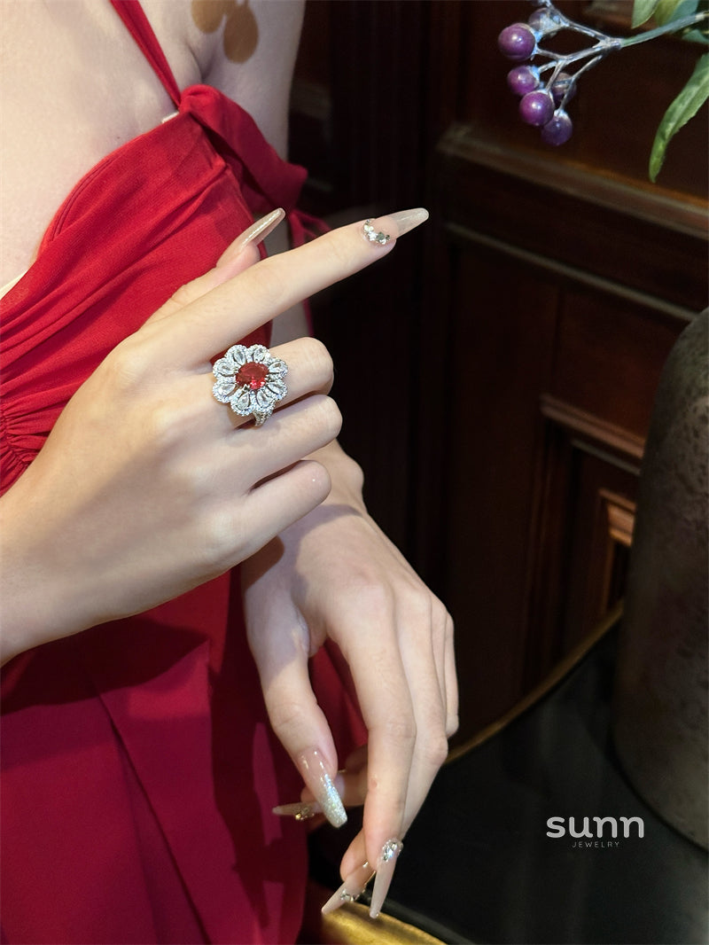 Nahomi Ruby Rose Open Ring [J4XLMJW1]
