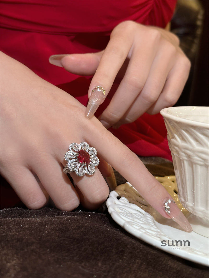 Nahomi Ruby Rose Open Ring [Z7VIP826]