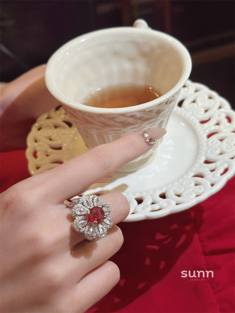 Nahomi Ruby Rose Open Ring [UEKJOT62]