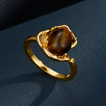 Naia Tiger Eye Open Ring [UTG3VJ68]