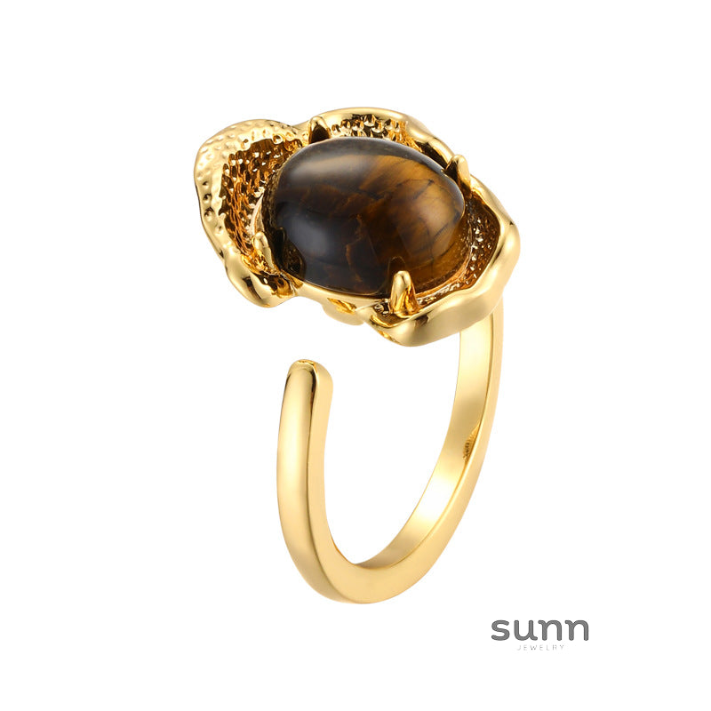 Naia Tiger Eye Open Ring [DTK5WEZB]